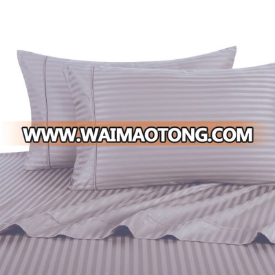 shengsheng hotel bedding collection 100% cotton fabric stripe bed sheet set