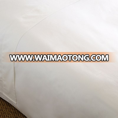 100% Cotton white basic percale bed sheet set