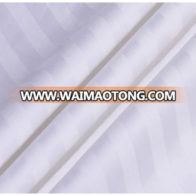 High quality hotel cotton/polycotton strip/sateen fabric