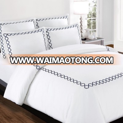 shengsheng white high quality 100% cotton embroidery hotel collection bedding set