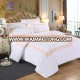 Hot Sale 100% Cotton Embroidered Flower Design Luxury White Color Home Textile Duvet Cover Set