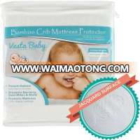 Crib Mattress Protector Waterproof Pad Cover Fitted Organic Bamboo Hypoallergenic Soft for Infant and Toddler Standard Size